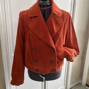 Free People double breasted Corduroy trucker jacket MEDIUM